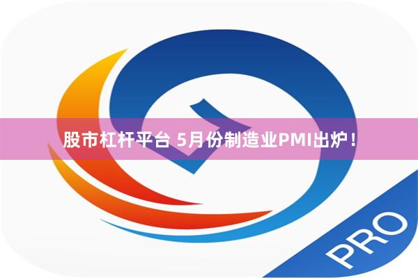 股市杠杆平台 5月份制造业PMI出炉！