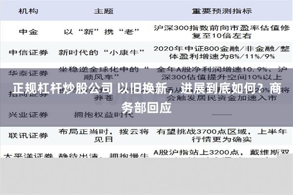 正规杠杆炒股公司 以旧换新，进展到底如何？商务部回应