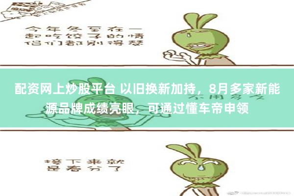 配资网上炒股平台 以旧换新加持，8月多家新能源品牌成绩亮眼，可通过懂车帝申领