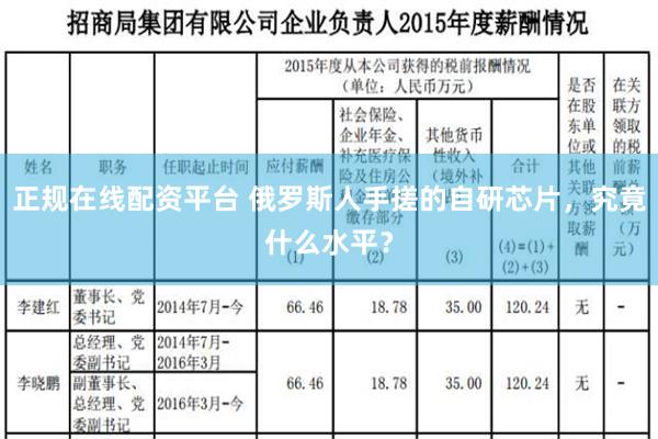 正规在线配资平台 俄罗斯人手搓的自研芯片，究竟什么水平？