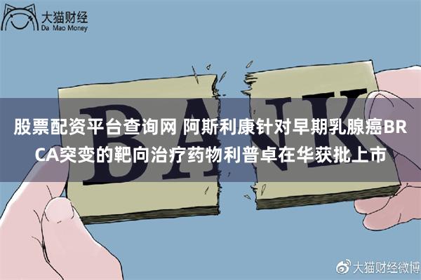 股票配资平台查询网 阿斯利康针对早期乳腺癌BRCA突变的靶向治疗药物利普卓在华获批上市