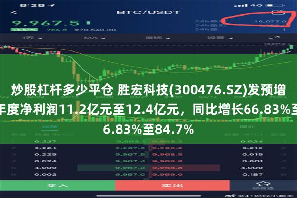 炒股杠杆多少平仓 胜宏科技(300476.SZ)发预增，预计年度净利润11.2亿元至12.4亿元，同比增长66.83%至84.7%